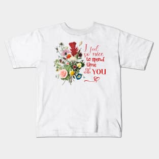 Colorful Floral Valentine Kids T-Shirt